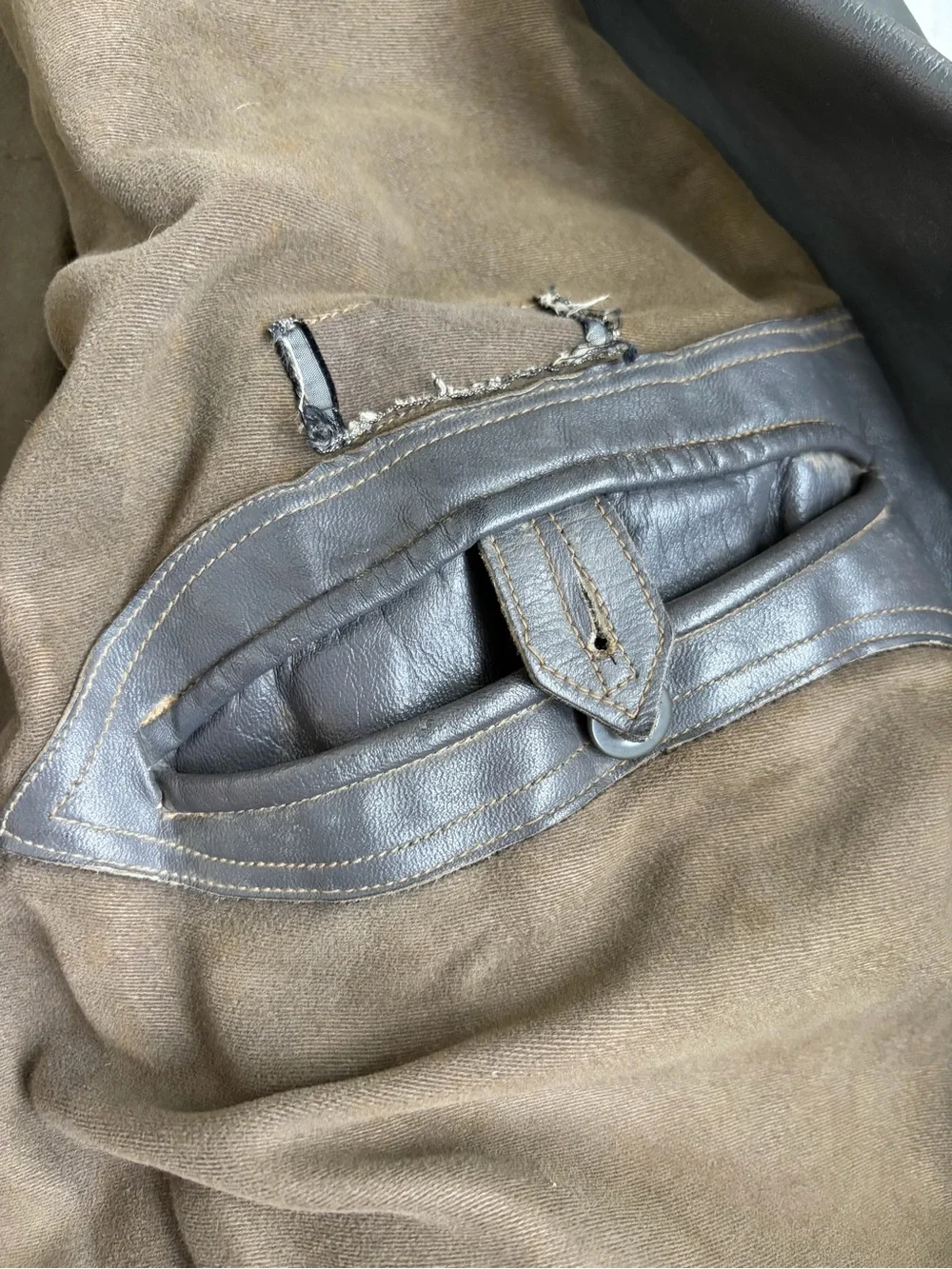 Rare German Leather Convertible Motorcycle Trench Coat WWII Era? Astor Hardware